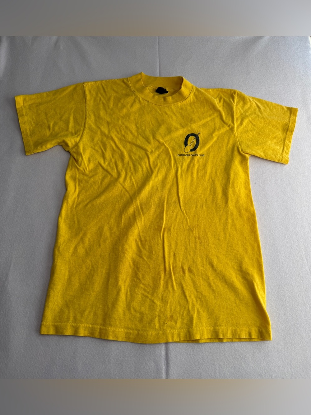 Vintage Anvil Outrigger Canoe Club Bright Yellow Short Sleeve Graphic Tee